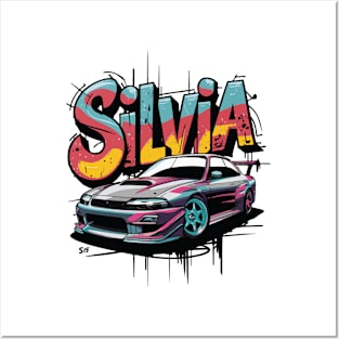 Nissan Silvia S15 Drifting Vintage Car Posters and Art